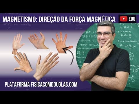 Thumbnail da aula: Direção da força magnética atuando sobre uma carga elétrica em movimento
