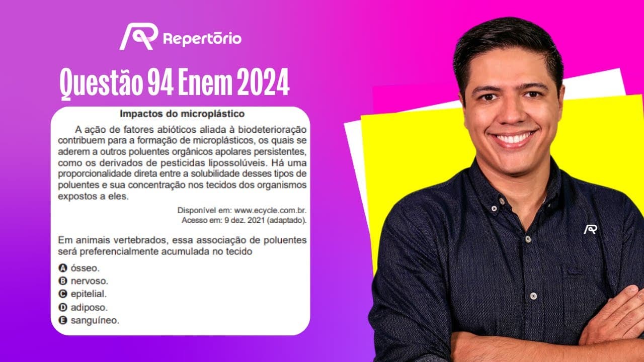 Thumbnail: [ENEM 2024] Questão 94: A ação de fatores abióticos aliada à biodeterioração...