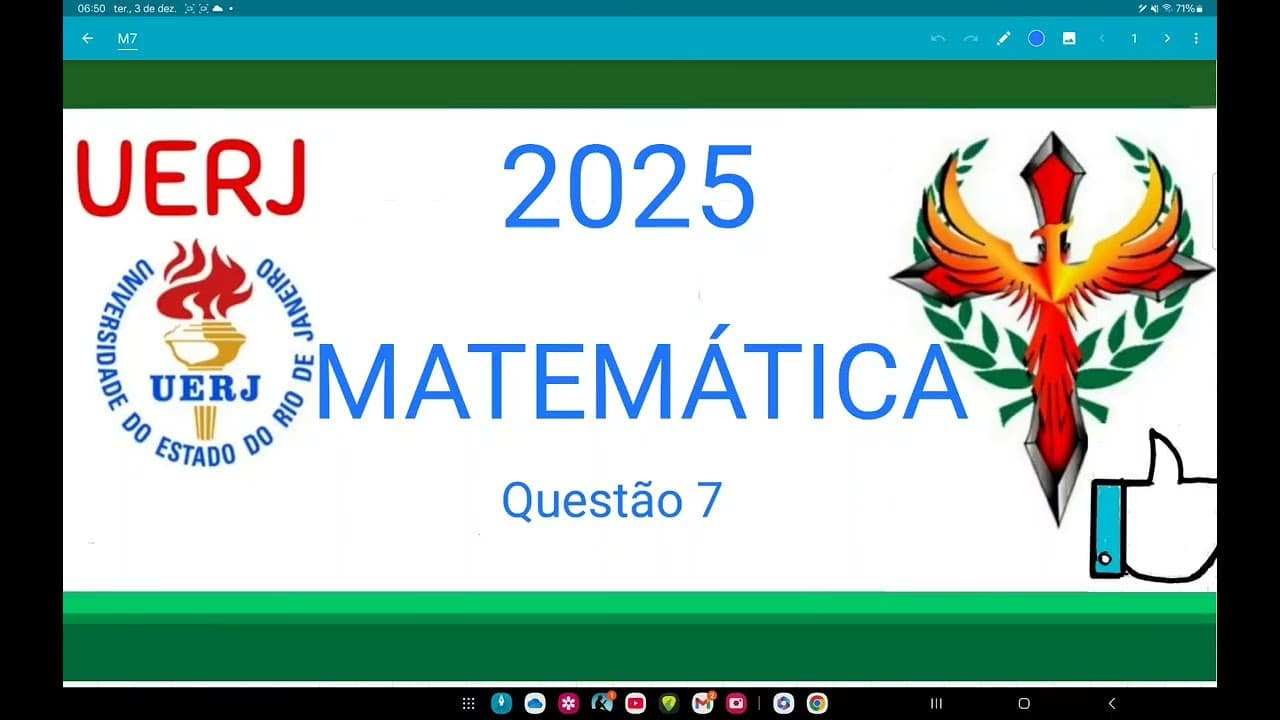 Thumbnail: UERJ 2025 MATEMÁTICA questão 7, Um cilindro circular reto está contido em uma semiesfera de raio AB