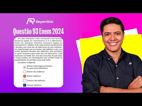 Thumbnail da aula: [ENEM 2024] Questão 93: Um dos exemplos mais conhecidos de herança recessiva...