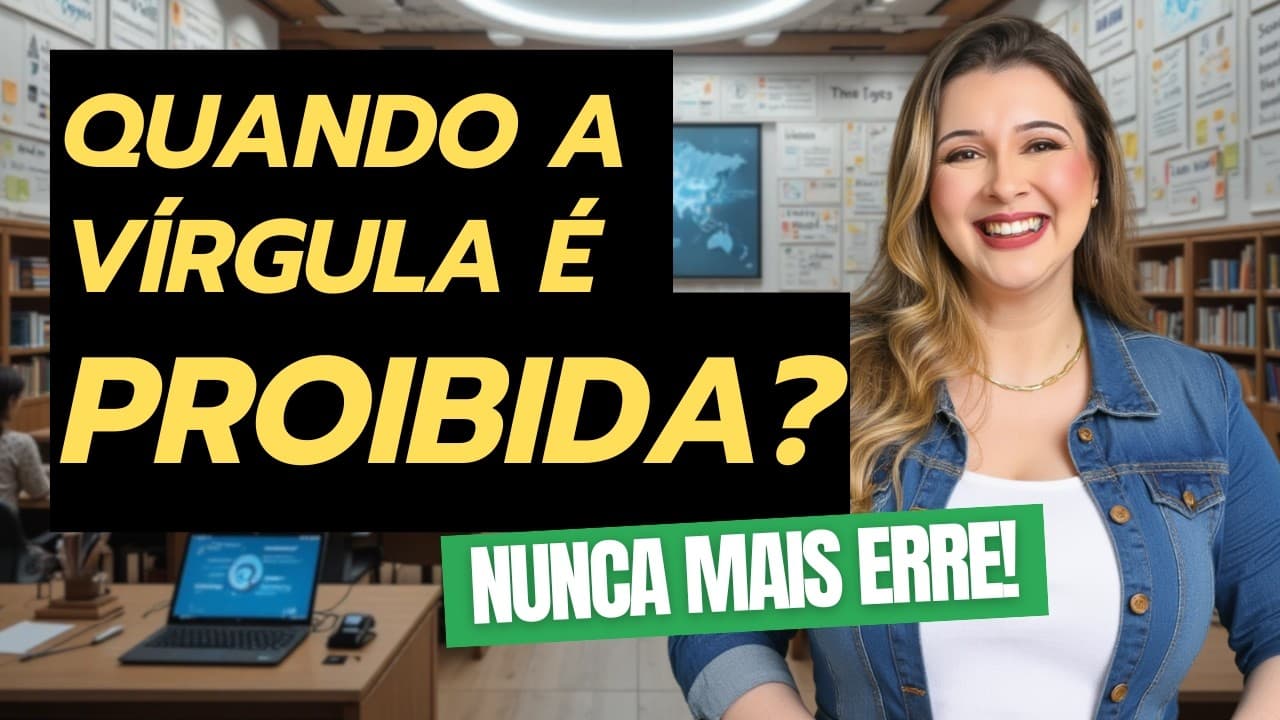 Thumbnail: VOCÊ ESTÁ USANDO A VÍRGULA ERRADO (E NEM PERCEBE) - Professora Pamba