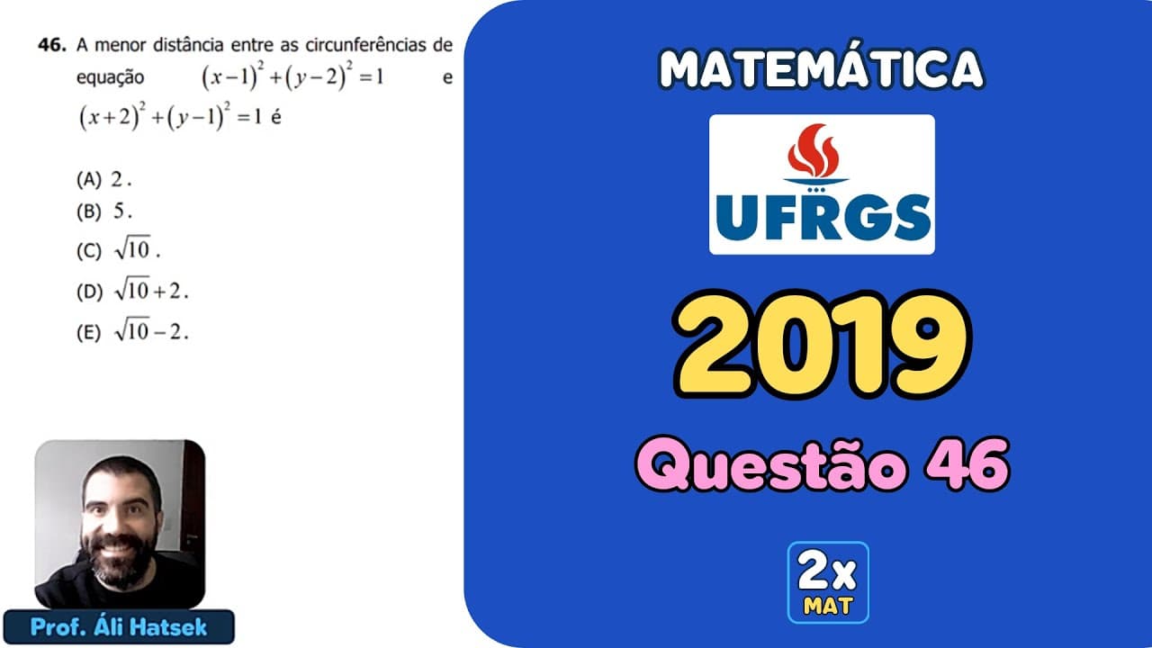Thumbnail: Resolução Matemática UFRGS 2019 - Questão 46 | Matemática em Dobro