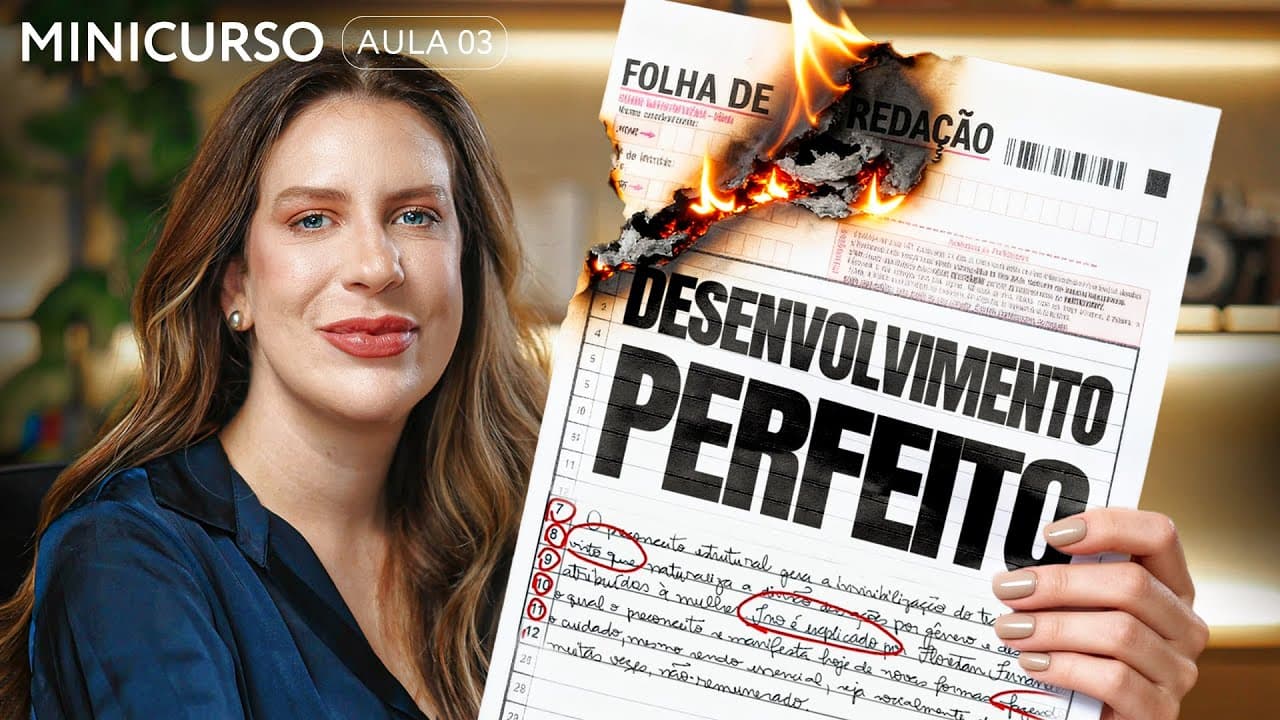 Thumbnail: DESENVOLVIMENTO nota 1000 | Minicurso gratuito de redação AULA 03