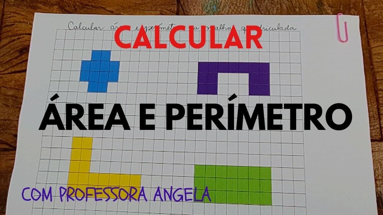 Thumbnail: Calcular ÁREA e PERÍMETRO na malha quadriculada - Professora Angela
