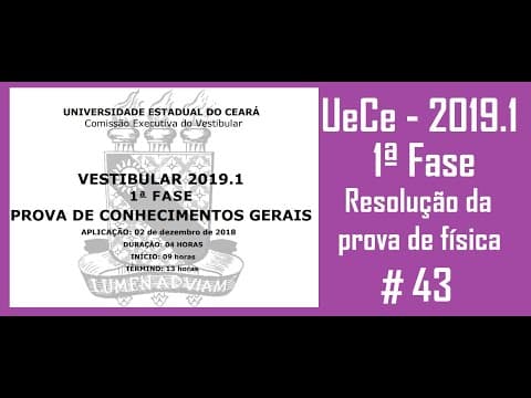 Thumbnail da aula: Resolução da prova de FÍSICA – UECE – 2019/1 – 1ª FASE Questão:43.