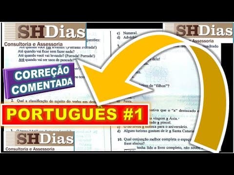 Thumbnail da aula: 10 Questões de Português Correção da Prova de Hortolândia 2023 Banca (shdias)  shdias #Parte1