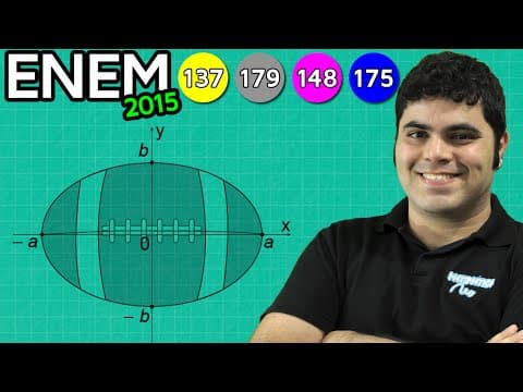 Thumbnail da aula: ENEM 2015 Matemática #40 - Volume do Elipsoide ou Bola de Futebol Americano