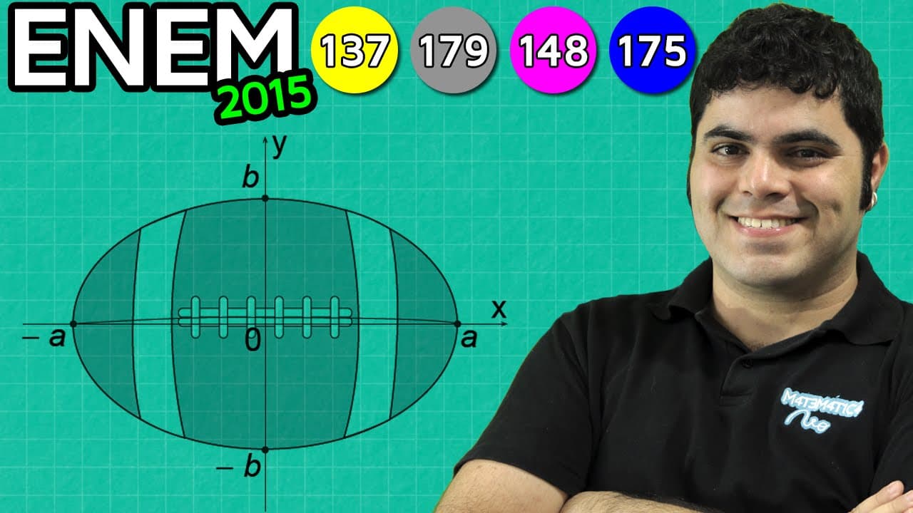 Thumbnail: ENEM 2015 Matemática #40 - Volume do Elipsoide ou Bola de Futebol Americano