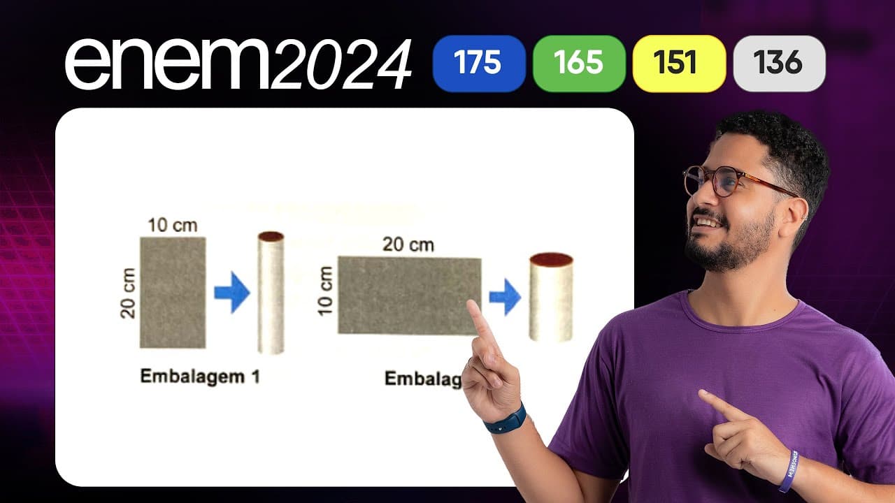 Thumbnail: Questão 175 - Caderno Azul | Geometria Espacial | MATEMÁTICA ENEM 2024