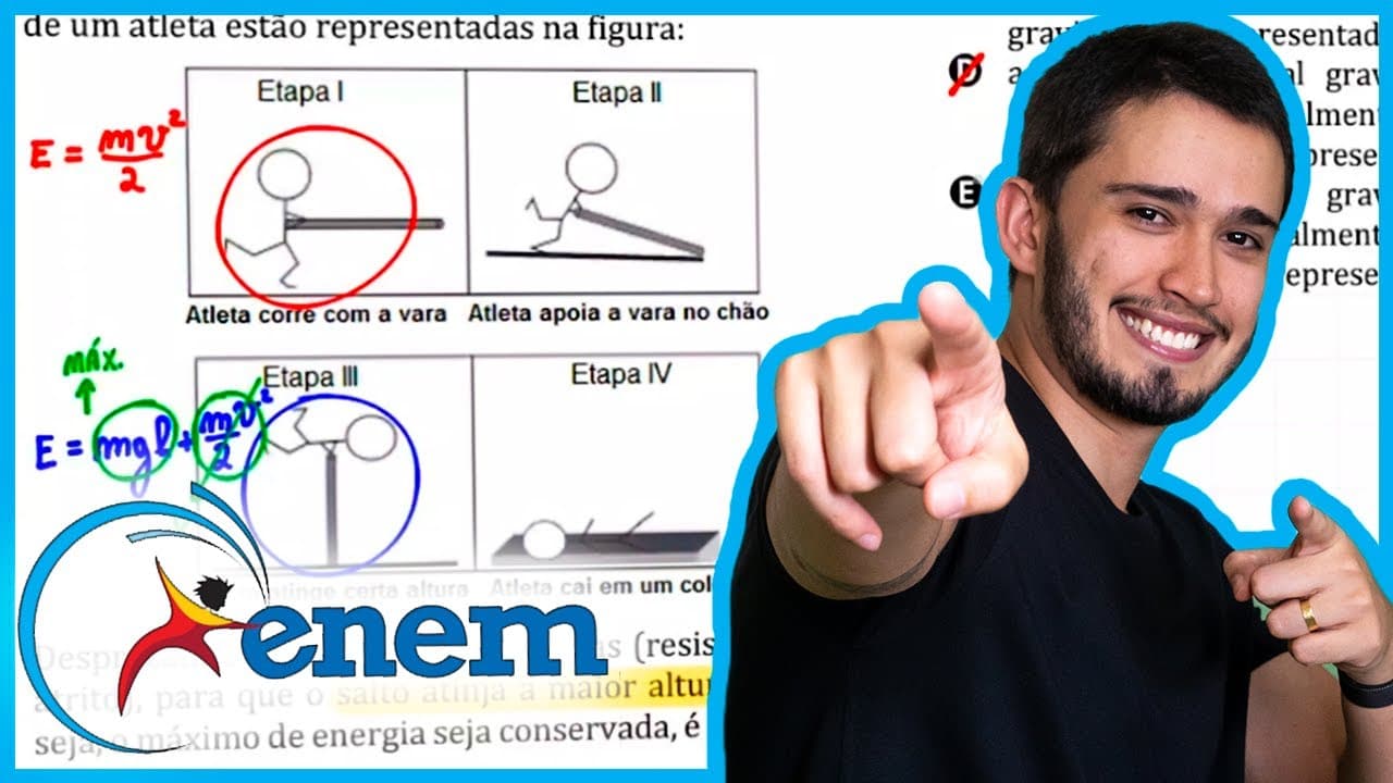 Thumbnail: ENEM 2011 - Uma das modalidades presentes nas olimpíadas é o salto com vara. As etapas de um dos sal
