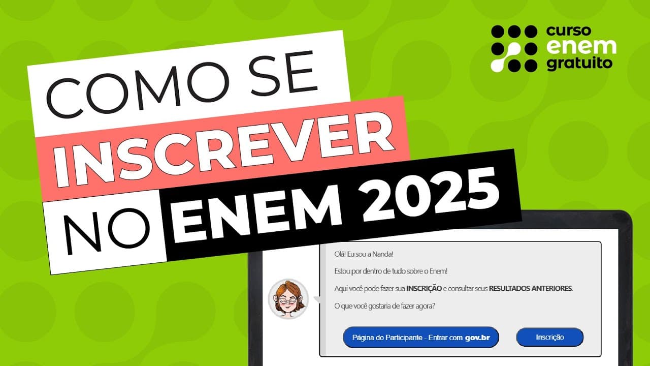Thumbnail: COMO SE INSCREVER NO ENEM 2025: tudo o que você precisa saber #enem #enem2025 #estudosenem
