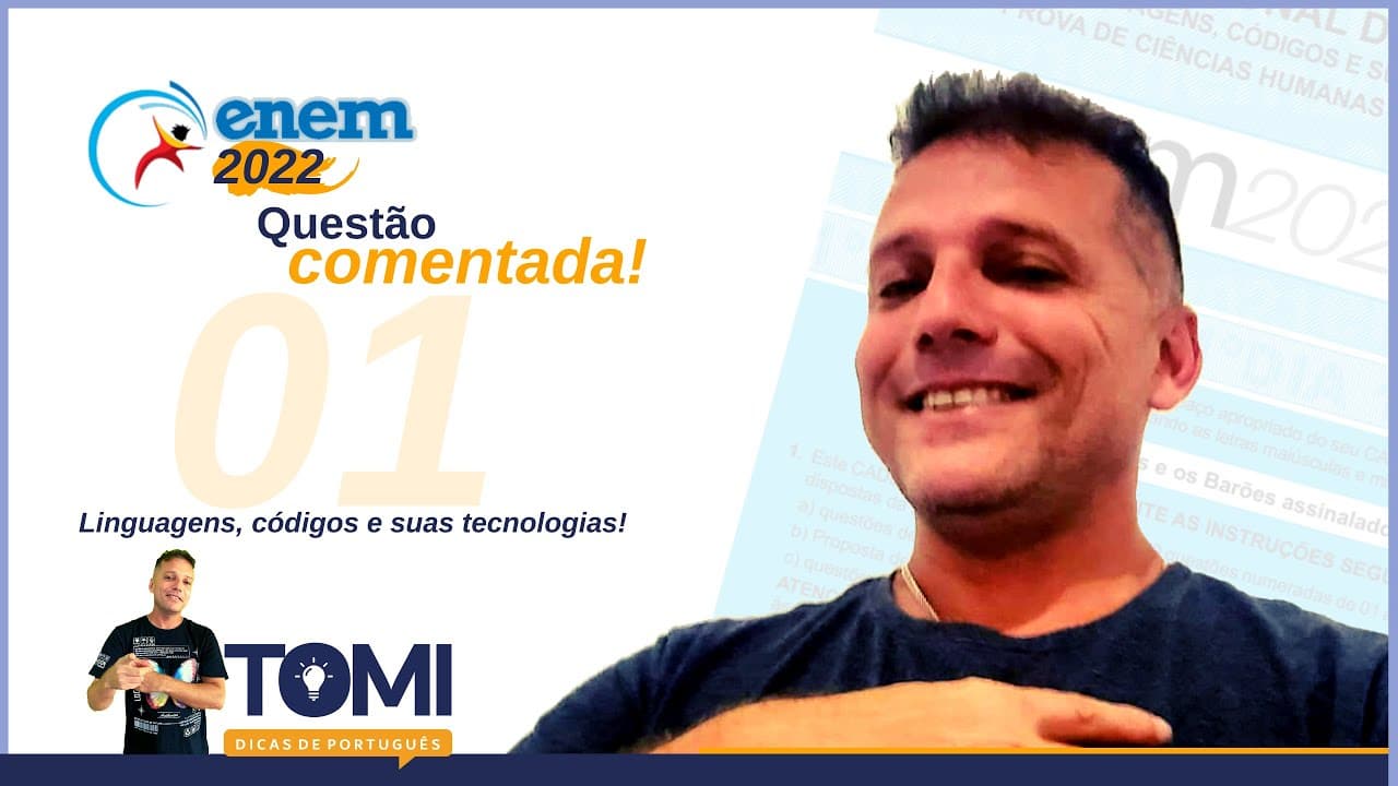 Thumbnail: #Enem 2022 - primeira questão comentada de linguagens