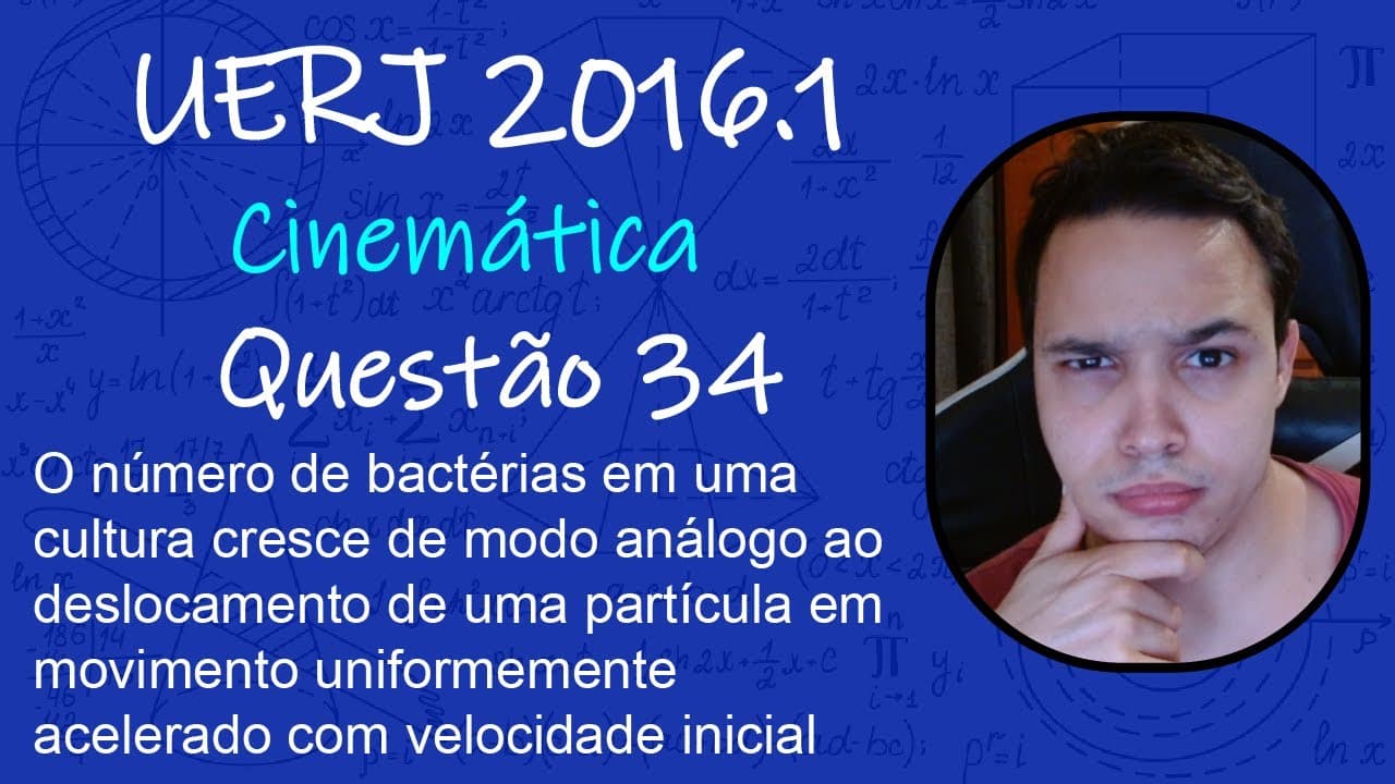 Thumbnail: UERJ 2016 - O número de bactérias em uma cultura cresce de modo análogo ao deslocamento de uma