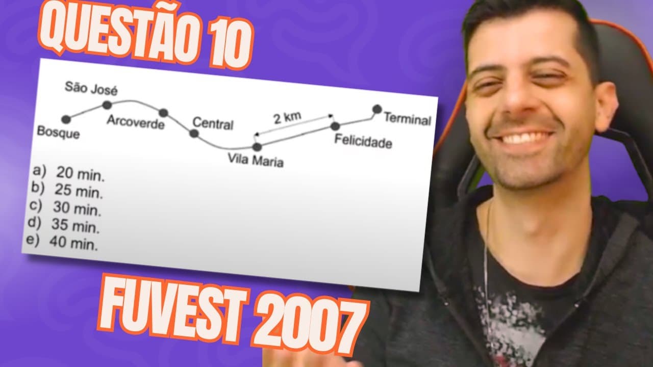 Thumbnail: FUVEST 2007 - Q10 - Um passageiro, viajando de metrô fez o registro de