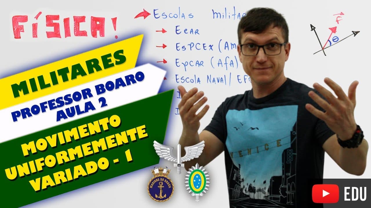Thumbnail: Movimento Uniformemente Variado - MILITARES - Professor Boaro - Aula 2