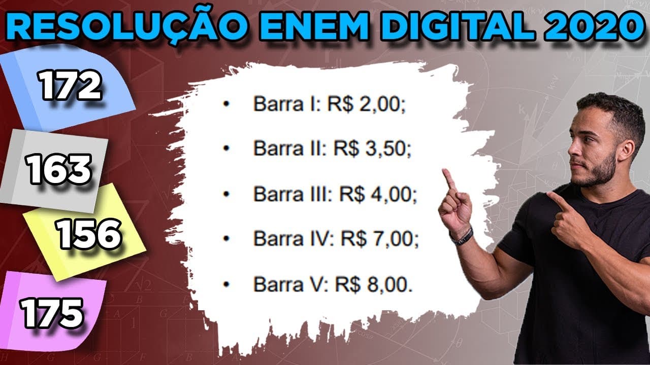 Thumbnail: 🟢 Questão 172 - Caderno Azul | Função de 2º Grau | MATEMÁTICA ENEM DIGITAL 2020