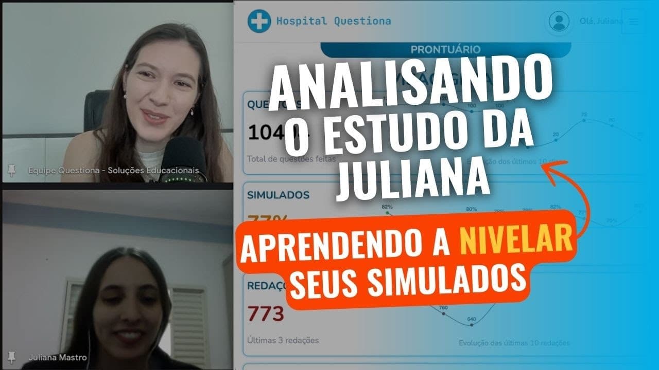 Thumbnail: Aprendendo a NIVELAR seus SIMULADOS | Analisando o estudo da Juliana