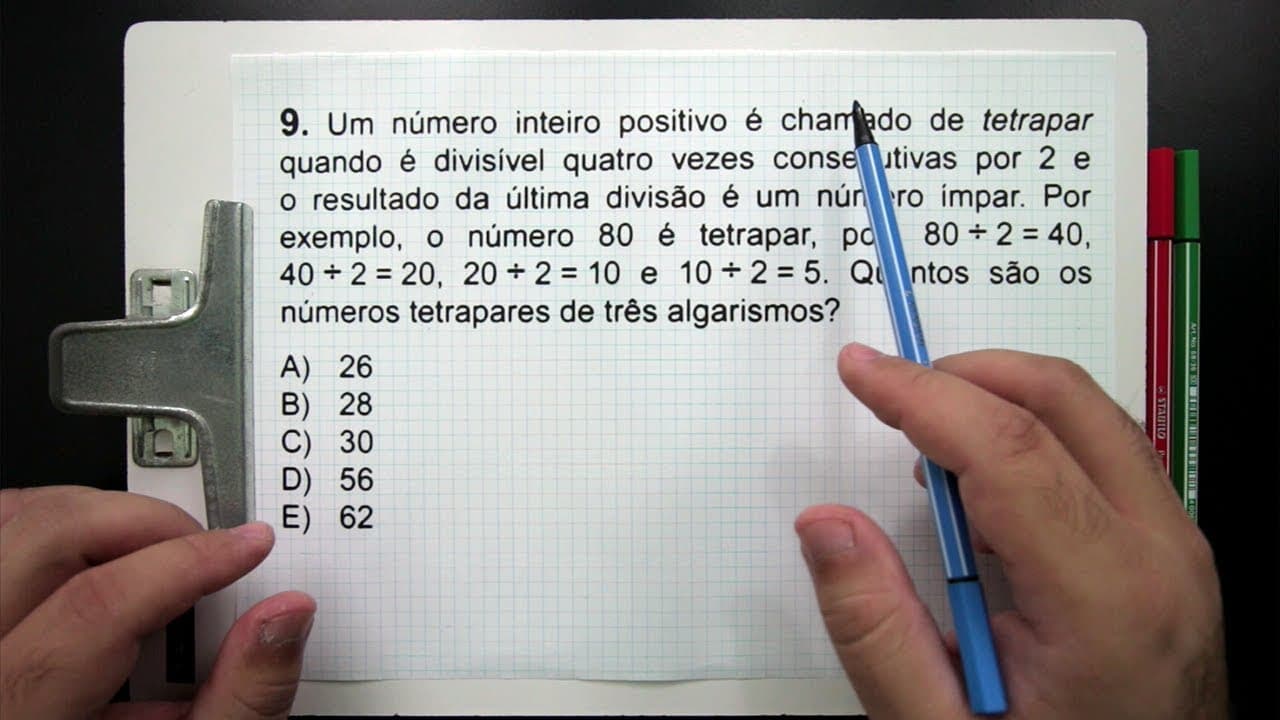 Thumbnail: ⚠️ Gabarito OBMEP 2019 👉🏻 Quantos são os NÚMEROS TETRAPARES de Três Algarismos?