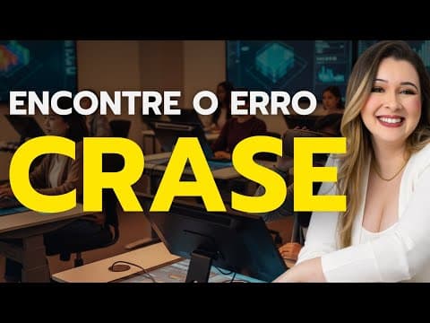 Thumbnail da aula: ENCONTRE O ERRO DO USO DA CRASE - Professora Pamba