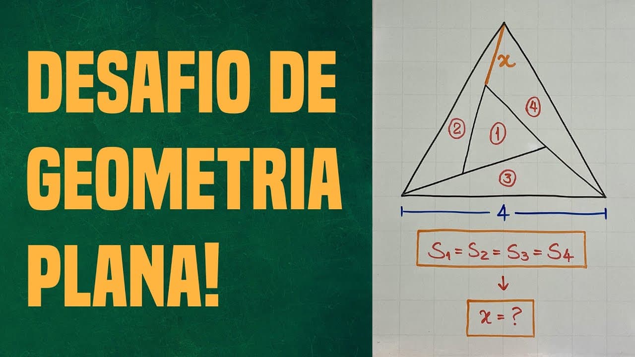 Thumbnail: Um desafio de Geometria Plana: qual é a medida do segmento "x"? [Horizontal]