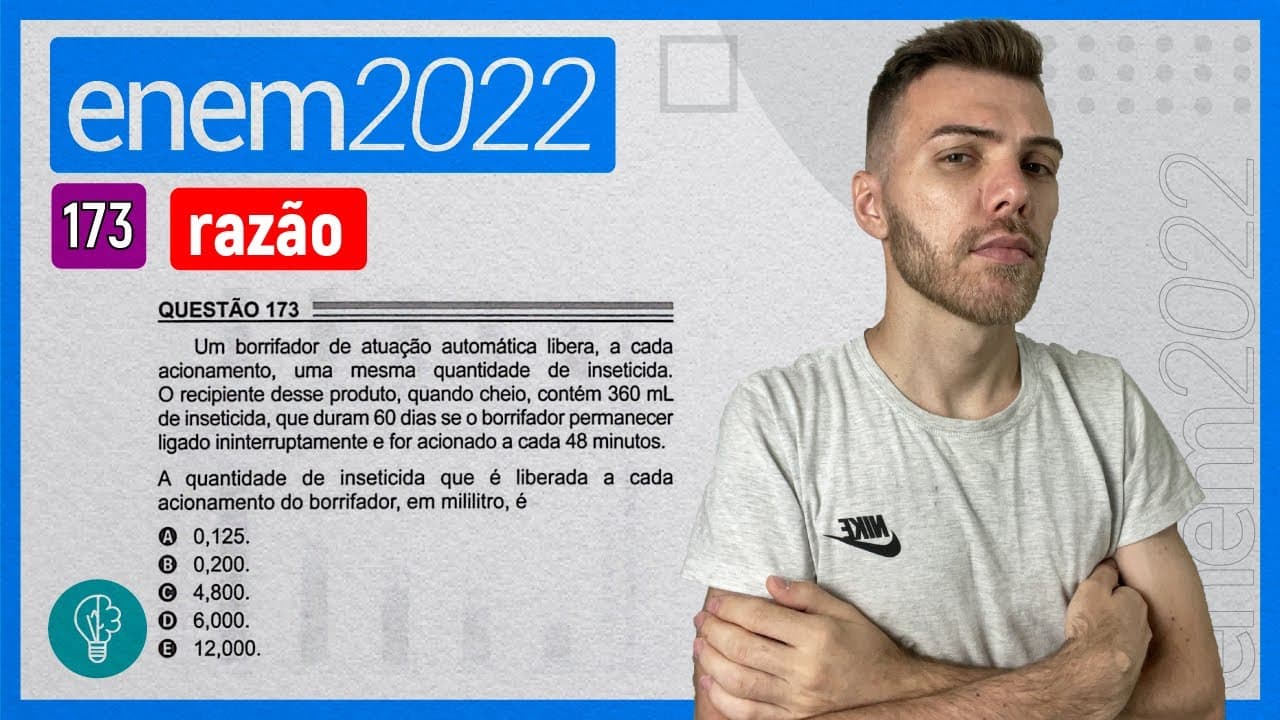 Thumbnail: ENEM 2022 - Q173 - Um borrifador de atuação automática libera, a cada acionamento, uma ...- RAZÃO