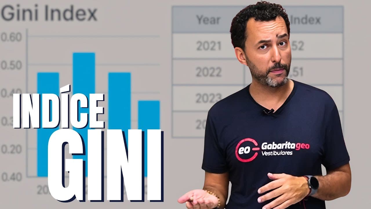 Thumbnail: GEOGRAFIA FUVEST 2027 | DESIGUALDADE SOCIAL | INDICE GINI |