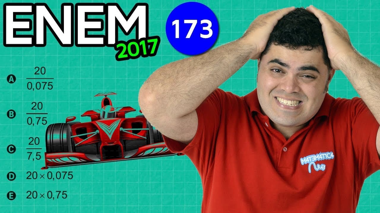 Thumbnail: 🔥 ENEM 2017 Matemática #38 👉 Regra de Três e Multiplicação de Frações na Fórmula 1