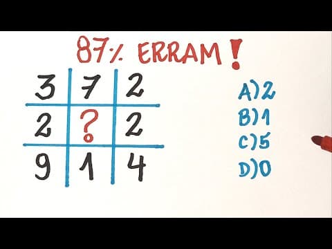 Thumbnail da aula: 🔥 87% erram ao decifrar essa lógica - Consegue resolver?