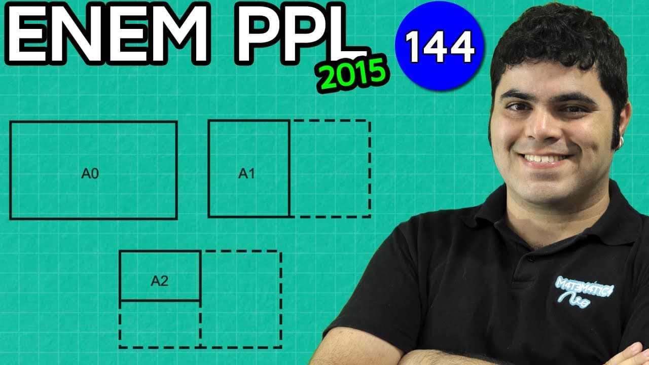 Thumbnail: ENEM PPL 2015 Matemática #9 - Escala nas Medidas dos Papéis