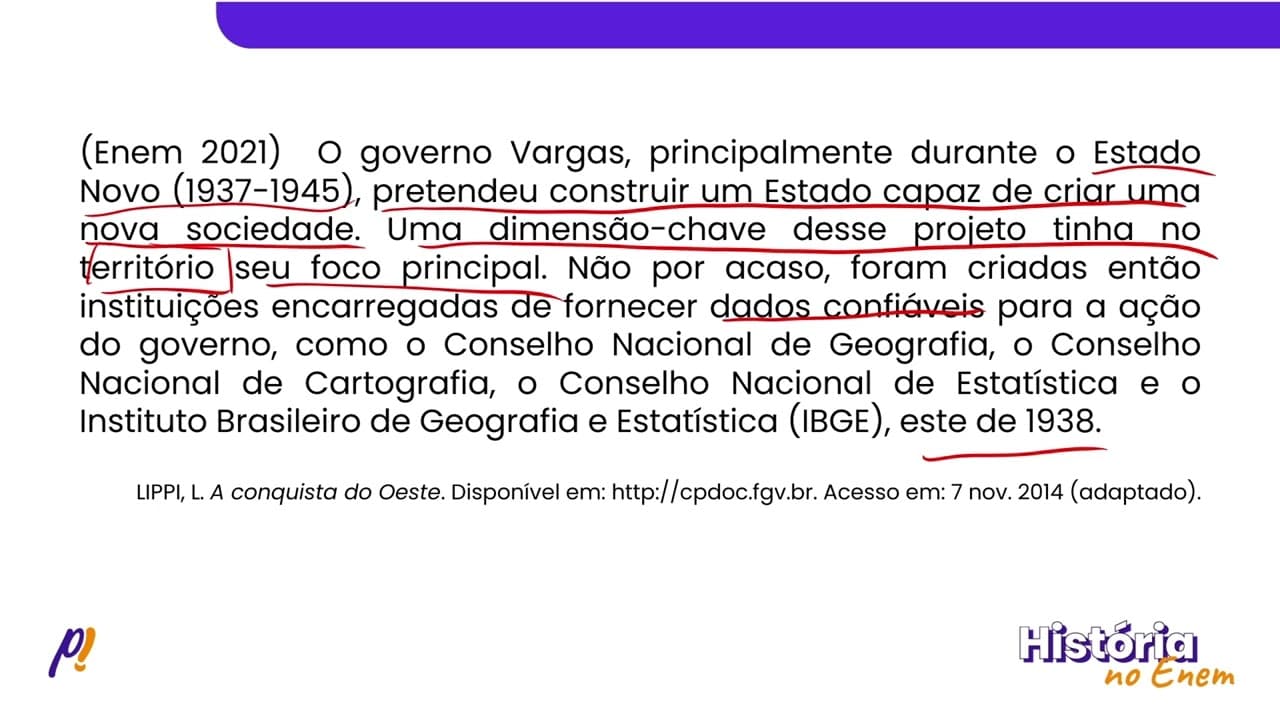 Thumbnail: ENEM 2021 - PRIMEIRA REPÚBLICA. A ERA VARGAS| O governo Vargas, principalmente durante o Estado...