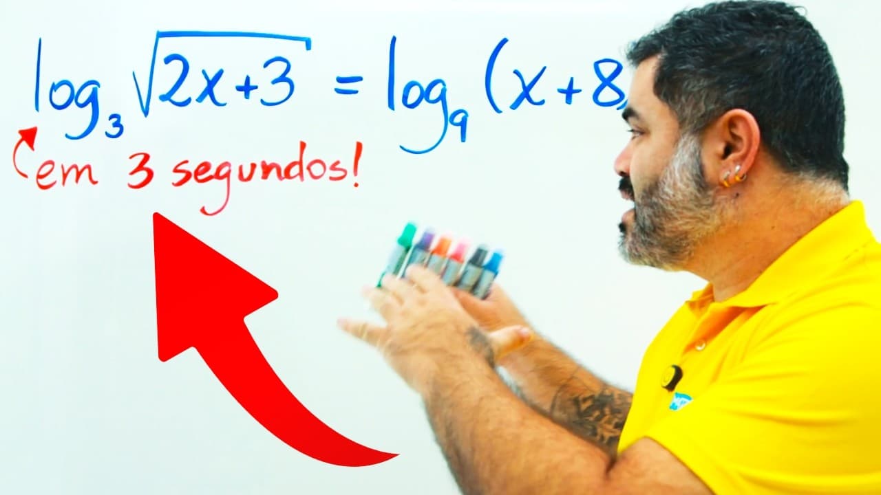 Thumbnail: Dá pra RESOLVER ESSE LOGARITMO e Achar O VALOR DE X em apenas 3 SEGUNDOS?