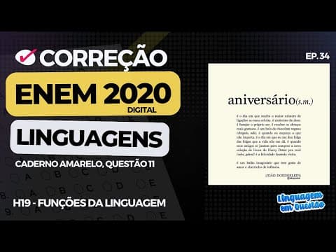 Thumbnail da aula: ENEM 2020 digital:🤡 MARCA QUAL quando tem duas? (H19 | Funções da linguagem | Amarelo, 11) #34
