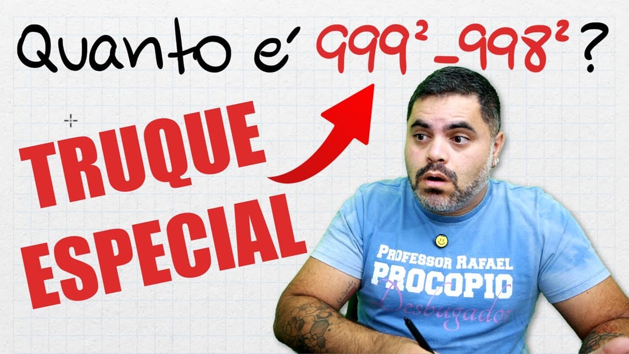 Thumbnail: 😎 DIFERENÇA DE QUADRADOS EM 5 SEGUNDOS! Efetue o Cálculo MUITO RÁPIDO! Seja um GÊNIO DA MATEMÁTICA!