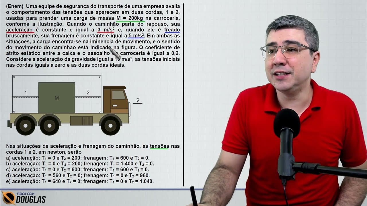 Thumbnail: ENEM 2023 Uma equipe de segurança do transporte de uma empresa avalia o comportamento das tensões