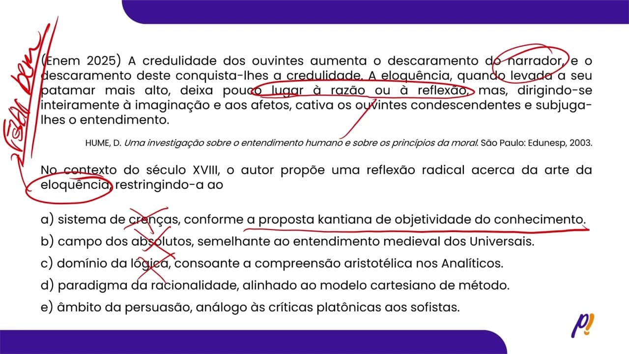 Thumbnail: ENEM 2025 | A credulidade dos ouvintes aumenta o descaramento do narrador...