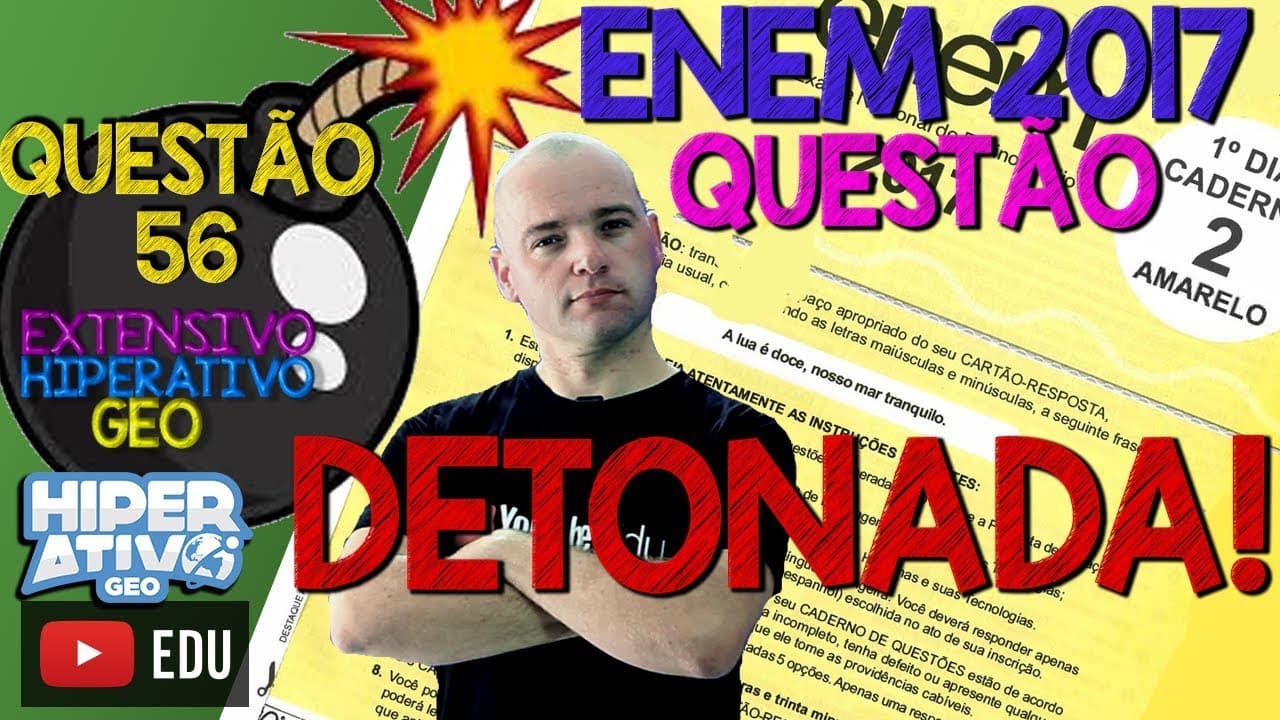 Thumbnail: DENSIDADE DEMOGRÁFICA - ENEM 2017 PROVA AMARELA QUESTÃO 56| EXTENSIVO GEOGRAFIA | Hiperativo GEO