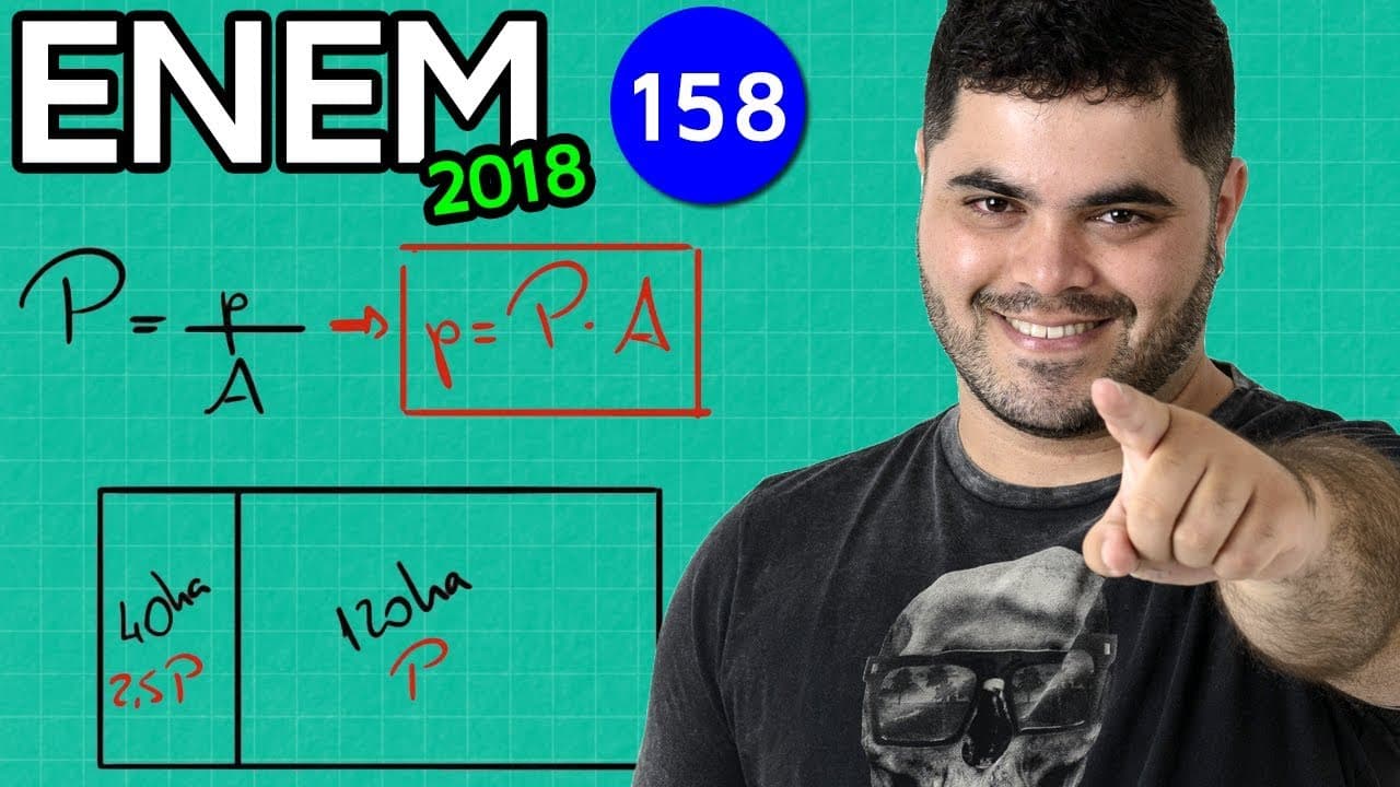 Thumbnail: 🔥 ENEM 2018 Matemática 158 👉🏻 Área Mínima em Hectare e Regra de Três