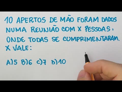 Thumbnail da aula: 🔥 HELP MATEMÁTICA BÁSICA - O problema dos apertos de mão! Desafio Matemático