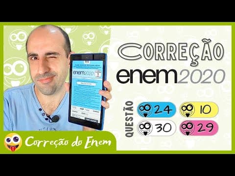 Thumbnail da aula: [CORREÇÃO DO ENEM] Questão 24 - Enem 2020 impresso - Prova azul ▷ Demite o gerúndio