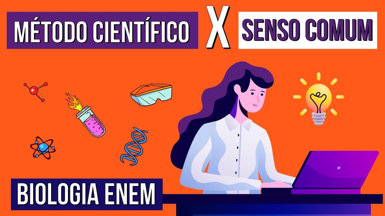 Thumbnail: MÉTODO CIENTÍFICO X SENSO COMUM | Resumo de Biologia para o Enem. professora Claudia Aguiar