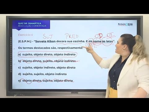 Thumbnail da aula: QUESTÃO RESOLVIDA DE ANÁLISE SINTÁTICA: COMO FUGIR DAS PEGADINHAS? Profa. Pamba