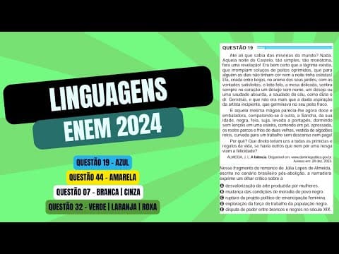 Thumbnail da aula: Resolução questão 19 (PROVA AZUL) | Linguagens ENEM 2024