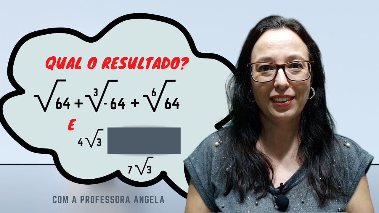 Thumbnail: Adição com Radicais - Revisão Matemática Básica - ENEM e CONCURSOS - Professora Angela