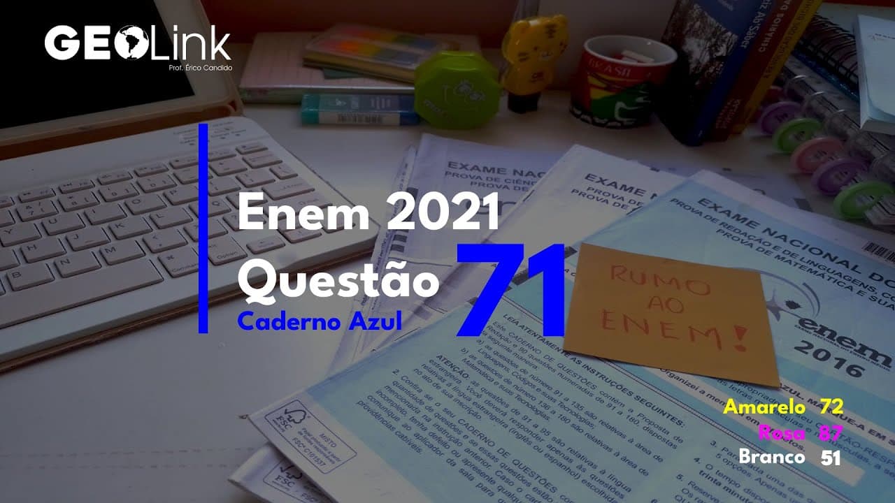 Thumbnail: Enem 2021: questão 71 (Caderno Azul)