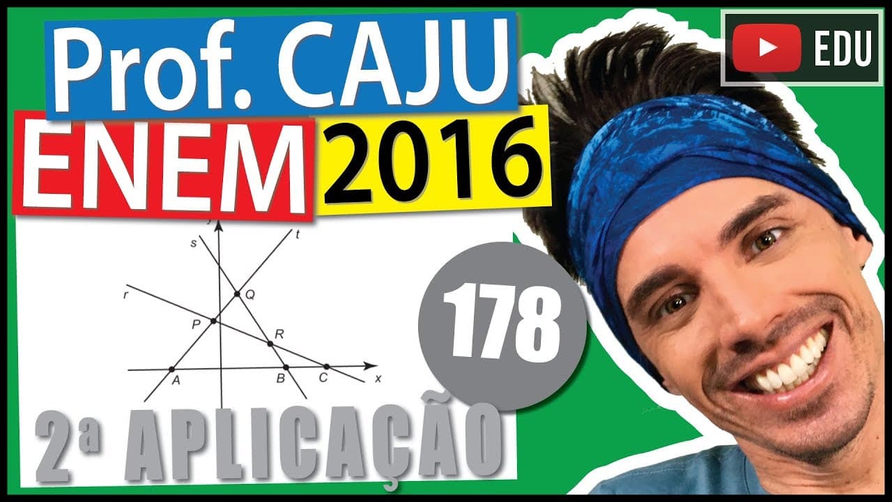 Thumbnail: [ENEM 2016 2Ap] 178 📓 ÁLGEBRA Na figura estão representadas três retas no plano cartesiano, sendo