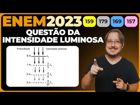 Thumbnail da aula: ENEM 2023 || Sequência || O esquema mostra como a intensidade luminosa decresce com o aumento da