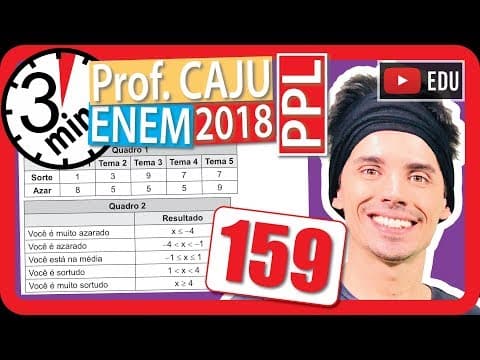 Thumbnail da aula: 🏃ENEM 2018 PPL 👉 RAPIDINHA Questão 159 - Média Aritmética