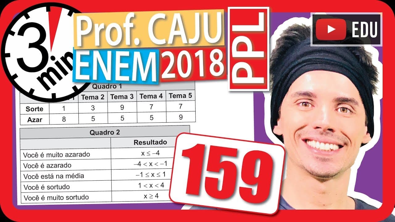 Thumbnail: 🏃ENEM 2018 PPL 👉 RAPIDINHA Questão 159 - Média Aritmética