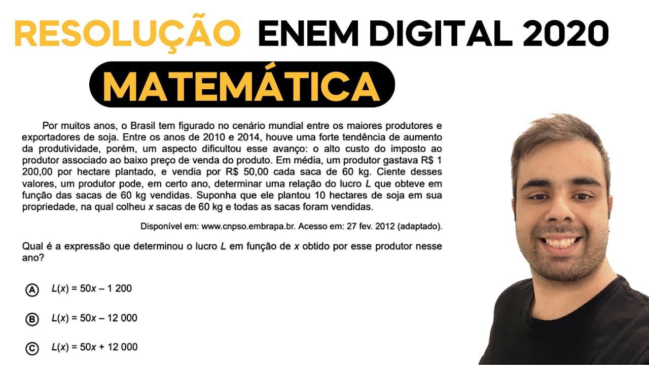 Thumbnail: ENEM DIGITAL 2020 - Por muitos anos, o Brasil tem figurado no cenário mundial entre os maiores produ