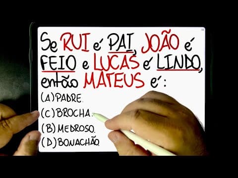 Thumbnail da aula: 🔥 RACIOCÍNIO LÓGICO para DESBUGAR OS ADJETIVOS QUE CADA NOME RECEBEU: O que o MATEUS é…??? 😁